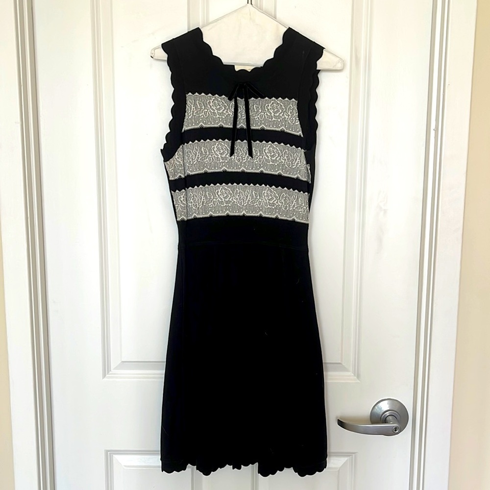 Kate spade black and white lace knit dress